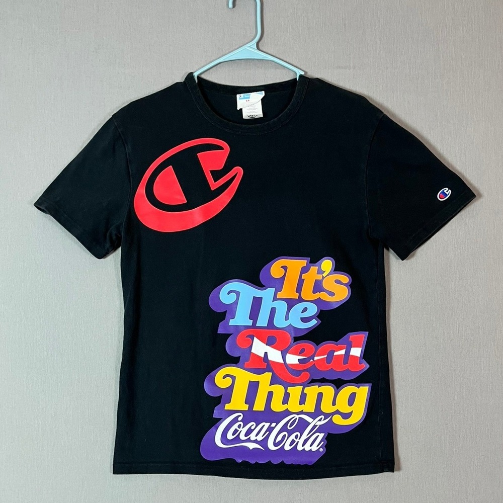 Champion Coca‑Cola Graphic Tee Black S 100% Cotton Official Merch